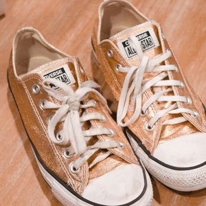 Metallic rose gold converse